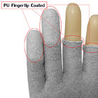 ポリエステル帯電防止ESD手袋3指の企業のための半分の仕事PU Coatd
