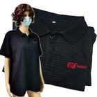 黒い縞ESDのTシャツ男女兼用の96%の綿4%伝導性繊維