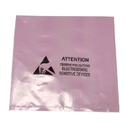 カスタマイズされた開いた上の反空電PCB ESDパッキング袋の透明なピンク