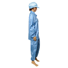 産業作業着のための青い 5mm の縞ポリエステル糸くずの出ない ESD のスーツ