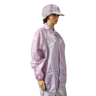 実験室ポリエステル ESD 帯電防止スプリット スーツ 5mm グリッド ピンク特別設計