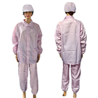 実験室ポリエステル ESD 帯電防止スプリット スーツ 5mm グリッド ピンク特別設計