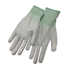 クリーンルーム ポリエステル カーボン繊維ESD反静的なPUは産業手袋に塗った