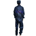 5mmの格子電子産業のための濃紺ESDクリーンルームのジャンプスーツのつなぎ服