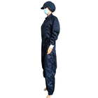 5mmの格子電子産業のための濃紺ESDクリーンルームのジャンプスーツのつなぎ服