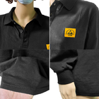ESDのESDの記号を用いる長い袖のポロ シャツは衣服標準的なEN 61340-5-1に会う