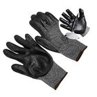 黒 18 ニット安全作業手袋 3 レベル 切断耐性ゴム パームコーティング 手袋