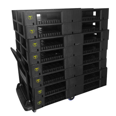1200*800*140mm ESD 積み重ね 黒いプラスチック電子パレット 工業用
