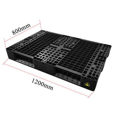 1200*800*140mm ESD 積み重ね 黒いプラスチック電子パレット 工業用
