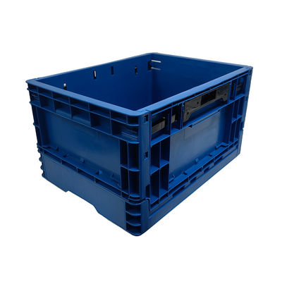 青いESD 折りたたむ式収納箱 プラスチック製の蓋付き トランスフォーブキャスト