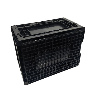 400*300*220MM ブラック アンチステティック 折りたたみ箱 プラスチック ターンオーバー ボックス 折りたたみプラスチック ボックス