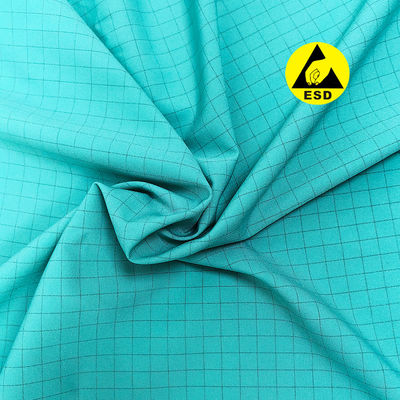 ESD アンチスタティック7mmグリッド布 98%ポリエステル+2%電導性炭素布 ESD服用