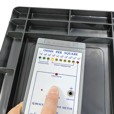 600*400*230mm ブラック ESD 静止防止プラスチック箱 電子部品箱 電子機器産業用 静止防止箱