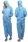 クリーンルームESDの安全な衣類ポリエステル反静的なジャケットおよびズボンは1000 - 10000を分類する