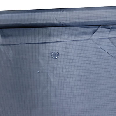 青色 5mm 格子 98% ポリエステル ESD 清潔室服用 アンチ静的防水布