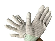 やしポリ塩化ビニールはタイプ反静的な手の手袋PUの上の上塗を施してあるしまのあるナイロンに点を打った