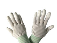 やしポリ塩化ビニールはタイプ反静的な手の手袋PUの上の上塗を施してあるしまのあるナイロンに点を打った