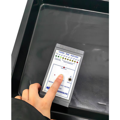 530x365x43mm ESD 静止感のない方形トレイ 黒 プラスチック 正方形 浅い ESD トレイ ESD 電子円盤