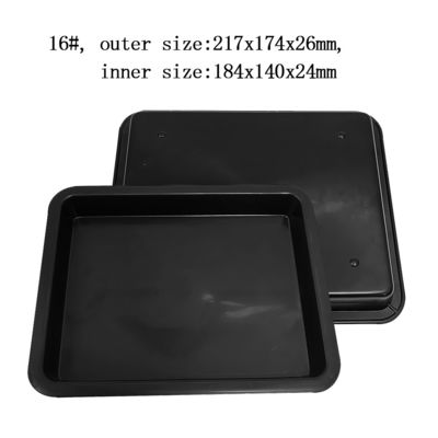 217x174x26mm 黒色 ESD 静止性のないプラスチック方形トレイ 電子円盤回転台