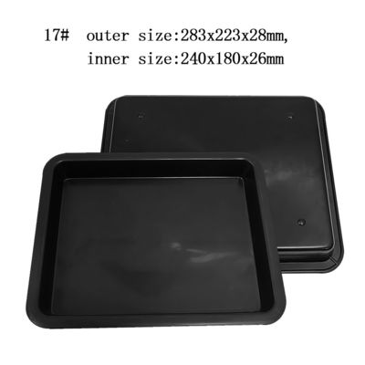 283x223x28mm 黒色 プラスチック 方形 トレイ 抗静的 トレイ 部品 ボックス ターンオーバー ボックス Pp ゴム トレイ 分類 材料 ボックス 方形 盆 conductive Frame