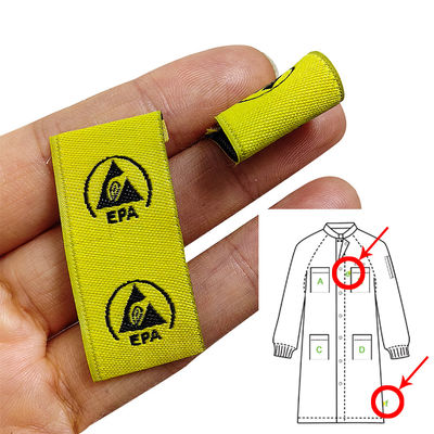 ESD 静止防止 EPA 警告標識 刺?? 布 粘着 清潔室 衣料品 ラベル アクセサリー