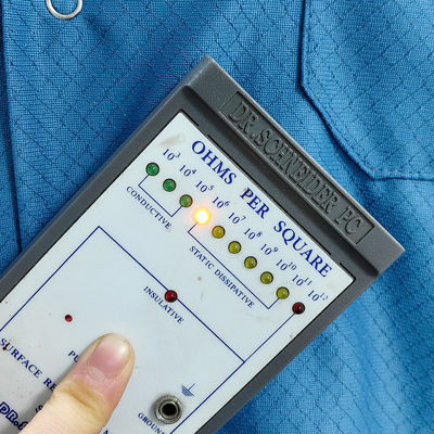 ブルー 洗える クリーンルーム ESD スマック アンチスタティック 着物 96% ポリエステル + 4% 炭素