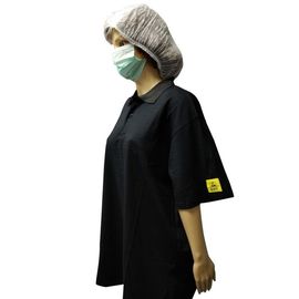5つのMmは綿織物のESDの印が付いている帯電防止ポロ シャツの短い袖を編んだ