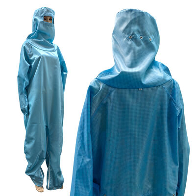 Blue Three Dimensional Anti Static Jumpsuit With Hood And Mask