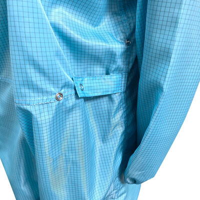 ESD 静電気防止 フルボディスーツ カバーオール フード・マスク付き ブルー