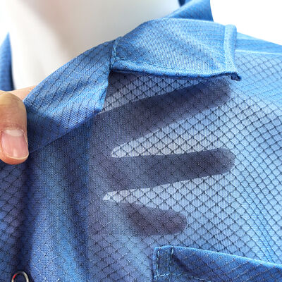 ESD Anti Static 96% Polyester+4% Carbon Fiber Diamond Grid Lab Coat