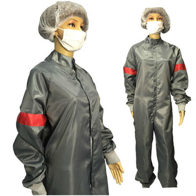 編まれた袖口が付いている合わせたクリーンルーム反静的なESDのジャンプスーツ