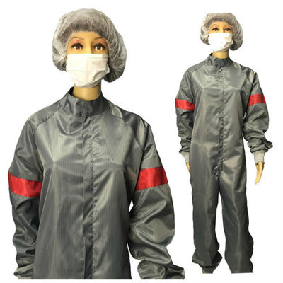編まれた袖口が付いている合わせたクリーンルーム反静的なESDのジャンプスーツ