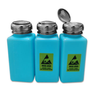 クリーンルームESDプラスチック アルコール ディスペンサー ポンプびんの青い色8OZ