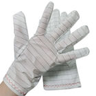 産業クリーンルームのためにリント・フリー白い縞PUの生地ESDの反静的な手袋
