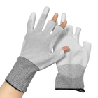 3本の指半分PU Palmfitは企業が白い使用する安全手袋に塗った
