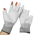 3本の指半分PU Palmfitは企業が白い使用する安全手袋に塗った