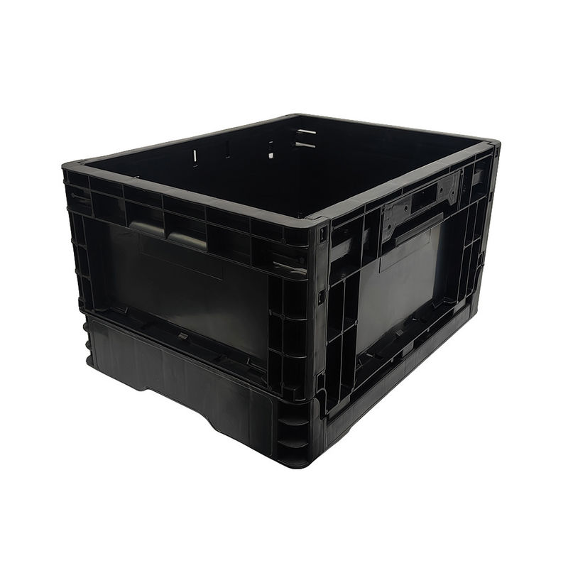 400*300*220MM ブラック アンチステティック 折りたたみ箱 プラスチック ターンオーバー ボックス 折りたたみプラスチック ボックス
