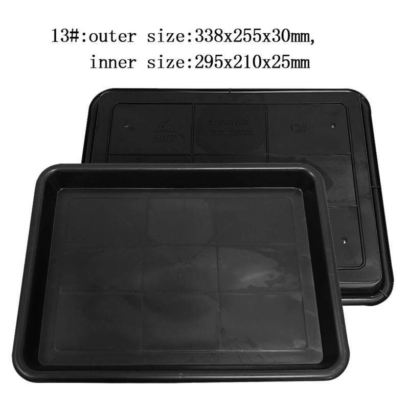 338x255x30mm 静止防止四角皿 ブラック プラスチック 正方形 浅い皿 ESD 電子円盤